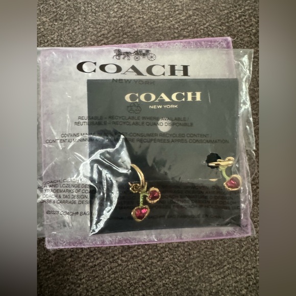 Coach Cherry Charm Huggie Earrings - New ๐ - Picture 6 of 6